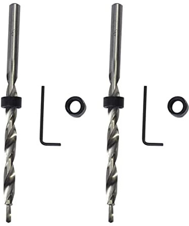 jojofuny 2-Teiliges Set Augentropfer Bohrer mit hoher Härte Taschenschraube Drill Punch klemmbausteine Senkbohrer Sechskantbohrer verlängern Suite Reibahle Lochbohrer Sechskantgriff