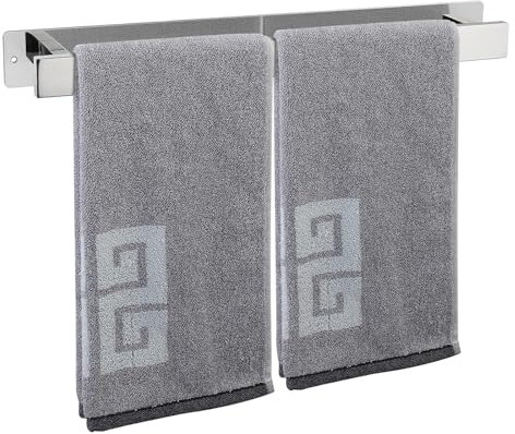 Portasciugamani da bagno, barra porta asciugamani, autoadesivo o montaggio a vite, in acciaio inossidabile, impermeabile e antiruggine, adatto per bagno, camper, cucina (40 cm, cromato)