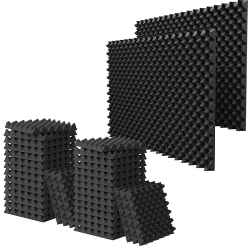 Akustikschaumstoff, 3,8 x 30,5 x 30,5 cm, schalldichter Eierkisten-Schaumstoff (schalldämmendes Design), verbesserte Akustikplatten, feuerhemmend, schalldichte Schaumstoffplatten für Wände, Türen,