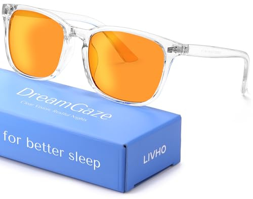DreamGaze 99,9 % blåljusblockerande glasögon för bättre sömn – anti-blåljusglasögon män – premium dator spelglasögon
