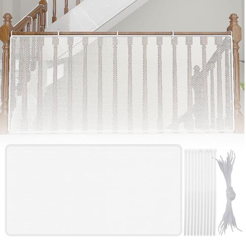 Child Safety Net, 10ft x 2.5ft Thicken Durable Child Safety Protective Net Balcony Banister Stairs Guard Protective Netting Fence Fine Mesh for Kids Baby Toys Pets