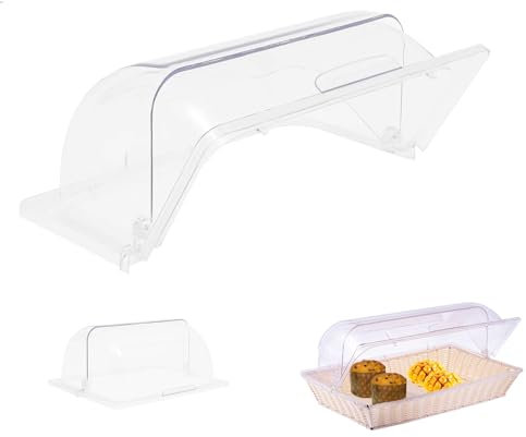 Roll Top Chafing Dish Covers, Clear Chafing Dish Cover, Rectangle Dome Clear Lid, Food Cover Lid, PC Food Tent, 1/2 Flip Cover, Cake Display Case for Buffet Party, Wedding, Birthday(1pcs)