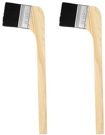sourcing map Paint Brush 2Pcs 2.5 Brush Width Reusable Variety Angled Bend Brushes Radiator Paint for All Latex Oil Painting Furniture Walls Treatment, Black