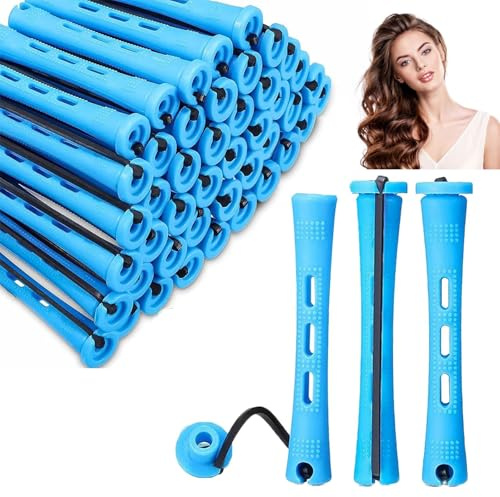 60 Stück Dauerwellen Wickler, Lockenwickler Klein, Lockenwickler Kurze Haare, Lockenwickler Dauerwelle, 0.35 Zoll Hair Roller, Haarwelle Stangen Für Verschiedene Haarlängen, Für Damen Männer Kinder