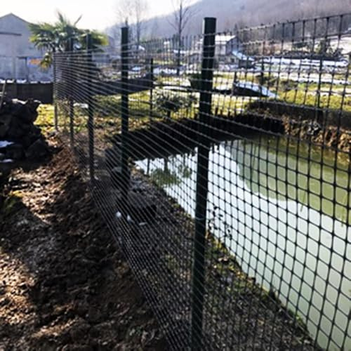 Schwarzes Kunststoff-Gartenzaun, Sicherheitsnetz für Teiche/oberirdische Pools, stabile und langlebige Konstruktion, Geflügelnetz im Lieferumfang enthalten, 1,5 x 50 m