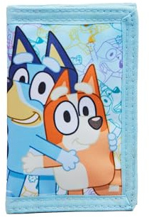 Bluey Kids’ Trifold Wallet – Durable & Lightweight Bluey and Bingo Themed Wallet with Velcro Closure – Perfect for Boys & Girls