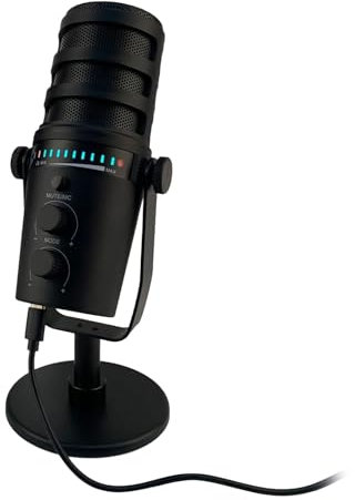 Sehuby Micrófono dinámico USB para podcasting y transmisión de videojuegos con tecnología de cancelación de ruido, micrófono cardioide