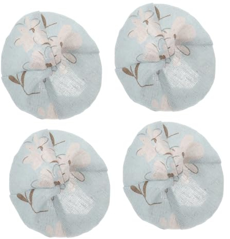 Zerodeko 4pcs Bread Proofing Basket Cloth Covers Pure Cotton Linen Fabric Round and Oval Shape Baking Dough Basket Liners for Sourdough Bread Baking