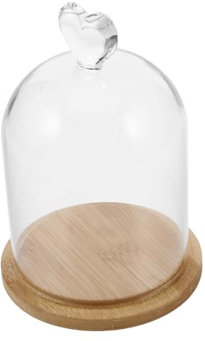 Didiseaon Cloche Verre Transparent pour Bougies Chauffe Plat avec Verre pour Fleurs Porte Bougie Parfumée et Plateau Décoration Romantique pour Maison et Mariage