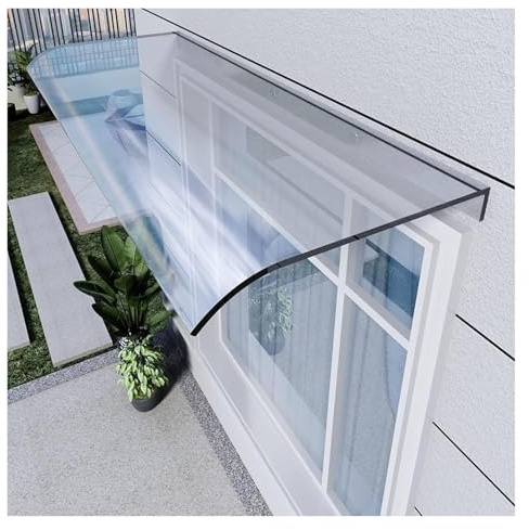 Auvent De Porte D'entrée, Toit Marquise en Polycarbonate Transparent, Toit Abri Protection Contre La Pluie Et UV, sans Supports(50x250cm/20 x98)