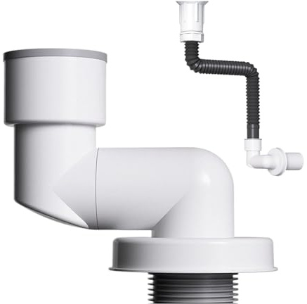 Kanoauo Tubo di scarico diretto, sifone per scarico, antiodore, per lavatrici, lavabo, , WC