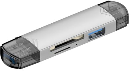 Lector de tarjetas USB C 6 en 1 USB 3.0 TF adaptador de tarjeta de memoria para smartphone, laptop, tablet, accesorios, transferencia de datos