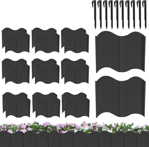 Borde para Parterres de Flores | 20 Piezas Borde para Jardín,Panel Flexible Decorativo para Parterres, Césped y Áreas como Senderos, Patio y Entrada
