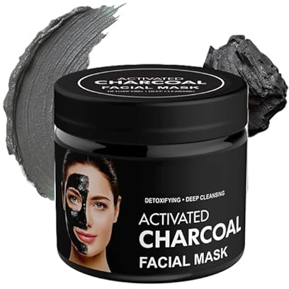 Activated Charcoal Facial Mask, Detoxifying, Purifying Pores, Deep Cleansing for All Skin Types 200g