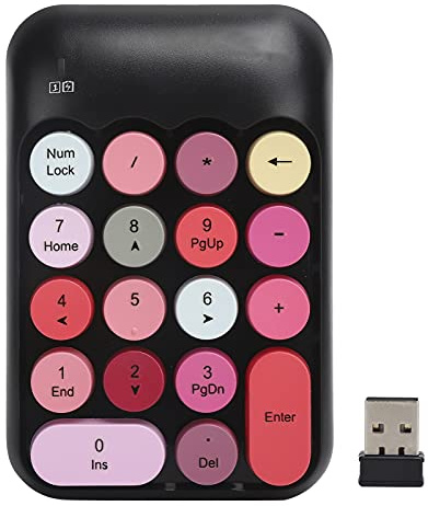 BAFOVY Pavé Numérique Mécanique Fil 2,4 G, Matériau ABS, 18 Touches pour Utilisateurs d'ordinateurs Portables et de Bureau (#1)