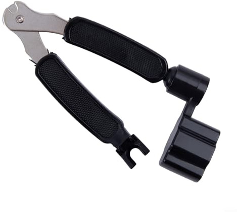 Kit de configuración de bajo, juego de 9 medidores de radio de cuerda para mantenimiento de bajo de guitarra con cortador de cuerdas y medidor de espesor, acero inoxidable plateado para taller