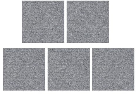 Losetas de moqueta, Losetas de moqueta autoadhesivas 5 piezas 30x30cm Multicolor(Light Grey)