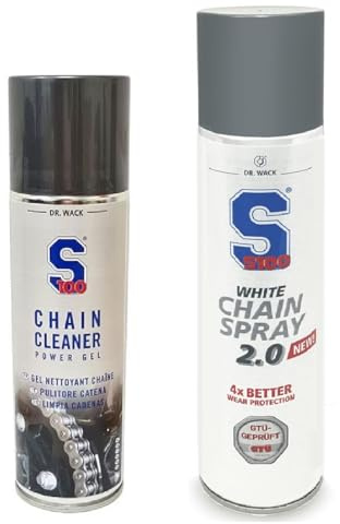 S100 S-Doc 100 Chain Cleaner Gel + White Chain Spray 2.0 Combi Deal - 300/400ml Spray Cans