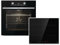 Gorenje 738971 Einbaubackofen-Set OptiBake Black Steam Pyro Set / 77L / Heißluft/Pyrolyse/ExtraSteam/GentleClose/AirFry/Pizzamode 300°C/PerfectGrill/Induktions-Kochfeld mit BridgeZone/schwarz