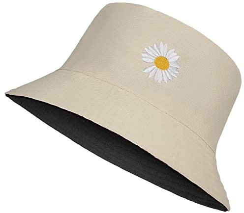 Tuopuda Fischerhüte Herren Damen, Anglerhut Baumwolle, Bucket Hat Faltbar, Sommerhut Outdoor, Kappen Cap Freizeithut zum Wandern Camping Reisen Angeln 56-58cm, Z-Beige