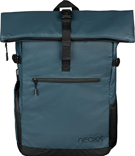 neoxx - VIBE Rolltop Rucksack mit Laptopfach, USB-Hub, Wasserabweichen, perfekt für Uni, Büro, Freizeit, Reisen. ca.19 Liter Volumen