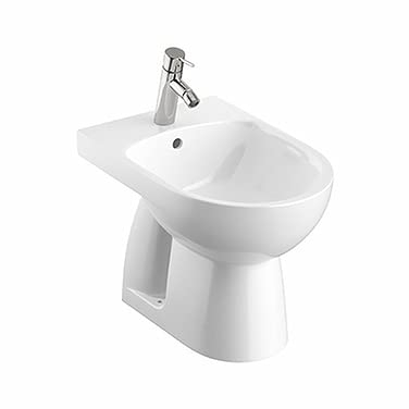 VBChome Stand-Bidet Weiß Oval mit Loch Praktisch Modisches Design Bidet aus Keramik mit Hahnloch