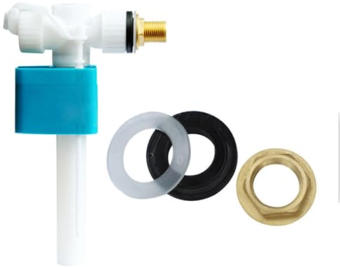 Toilet Inlet Valve, UK 1/2 Inch Toilet Tank Fill Valve Toilet Flush Replacement Parts Good Sealing for Side Entry Cistern (Brass Filling Nozzle)