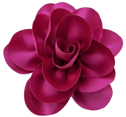 KABELIF Damen Seide Blume Brosche, Blume Ansteckblume, Blume Haarspange, Haarclip Blume, Rosen Haarnadeln Haarblume Haarblüte Haarschmuck 14CM (Pink)
