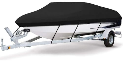 Hoixin Telo Copribarca Telo Impermeabile copri imbarcazione Tessuto Oxford 210D Scafo A V Telo Protettivo Resistente alla pioggia al sole e alla neve Telone per Gommone Include corda e custodia(700x32