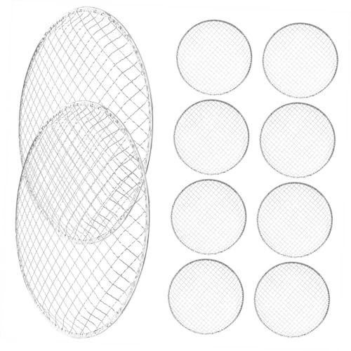 BESPORTBLE Lot De 10 Grilles De Barbecue Jetables En Maille 33 Cm Pour Barbecue Extérieur Camping, Petite Grille De Cuisson Ronde Portable Résistante Et Polyvalente Pour Griller Viandes Et Légumes