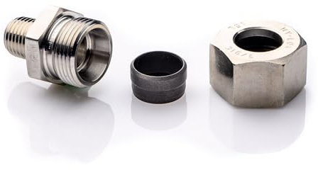 POLBERIS Raccordo a vite da 1/4 '' NPT per tubo in acciaio inossidabile da 15 mm per tubo 15 raccordi a crimpare per il collegamento di tubi in plastica, tubi in acciaio inox e capezzolo a crimpare in