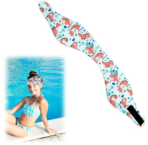 Kaket Swimming Headband for Kids and Adults, Swim Headband Ear Band, Swimmer Ear Plug Protector Band for Diving, Surfing, Bathing (B, Medium)