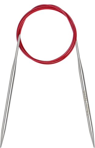 Coopay 5mm Circular Knitting Needles 120cm, Metal Circular Needles with Flexible Cable, Long Round Knitting Needles for Blankets Large Projects, Fixed Circle Knitting Pins for Arthritic Hands