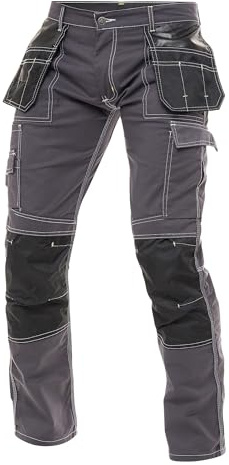 Juicy Trendz Cordura arbetsbyxor för män lastförstärkning tunga byxor med verktyg fickverktyg arbetsbyxor, Grått, 38W x 32L