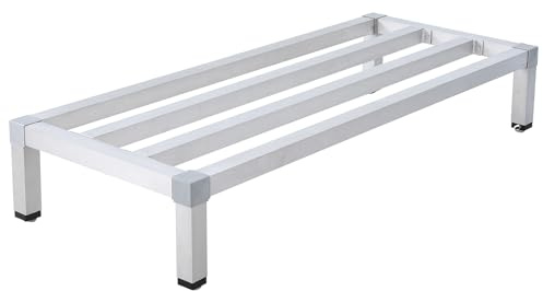 ExploreHorizon Aluminum Dunnage Rack 48'' x 14'' | 1000 Lb Capacity | Low Shelf for Storage Off The Floor In Kitchens, Restaurants, Supermarkets, and Grocery Stores