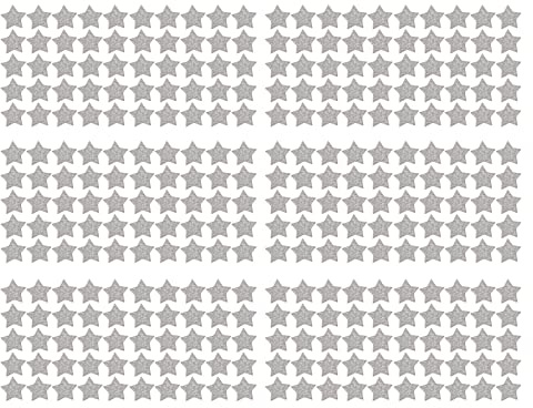 Adfaga 300 pezzi di legno argento glitter stelle coriandoli sparsi decorazione artigianale per centrotavola per feste di nozze tavola densità fai da te 0,7x0,7 pollici