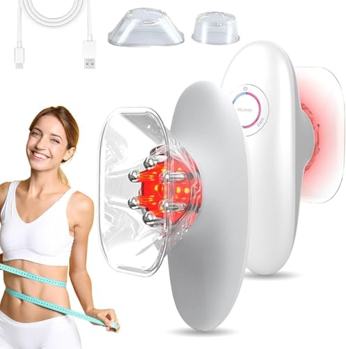 Sculpiflex Massaggiatore Anticellulite EMS con Luce Rossa, Dispositivo di Coppettazione Elettrica per Viso e Corpo, Massaggiatore Rassodante Ricaricabile per Addome, Cosce, Braccia e Collo