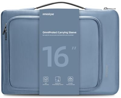 INNOSTYLE Omniprotec Ecofriendly Laptop Bag 15.6 16 Waterproof Quiet Shade-Clematis Blue, Quiet Shade-clematis Blue