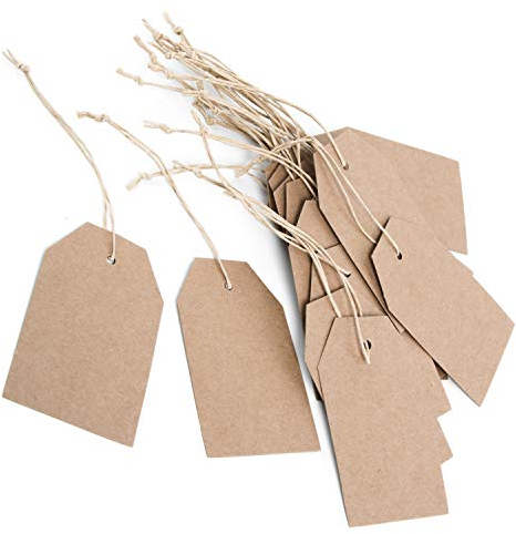 Logbuch-Verlag 25 Geschenkanhänger aus Kraftpapier braun 9 x 5,5 cm Geschenketiketten Anhänger zum Beschriften - Paper Tags Namensschild Papieranhänger
