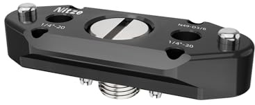Nitze NATO Rail 3/8 Screw with Locating Pin, Quick Release Safety Rail Compatible with NATO Clamp for Camera Cage, NATO Top Handle, NATO Side Handle, Monitor Holder, Magic Arm - N49D-3/8