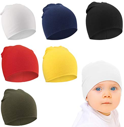 DRESHOW 6 Paket Babymössa för Nyfödda Mjuk och Söt Stickad Mössa Sjukhusmössa
