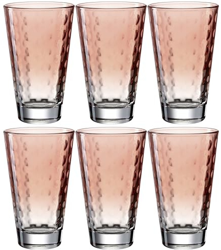 LEONARDO HOME OPTIC Trinkgläser 6er Set, spülmaschinenfeste Wassergläser, besonders stoßfestes Gläser-Set, langlebige Farben durch COLORI Hydroglasur, 300 ml, Artikelnummer 025902