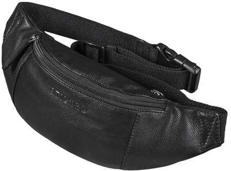 STILORD 'Shawn' Sacoche Ventrale en Cuir Grand Sac Banane Vintage Homme et Femme Voyage Sport Smartphones CN Cuir Véritable, Couleur:Noir