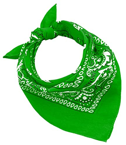 JOPHY & CO. Bandana, 100 % Baumwolle, 3/5/10 Stück, für Damen, Herren, Kinder, Unisex, einzigartig und/oder Paisleymuster, COD. A644, Grün , Set 5 pz