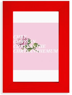 Bilderrahmen mit Chrysanthemen-Blumen, dichte Blütenblätter, Kunstdruck, Rot