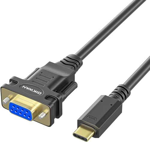 OIKWAN USB-C to RS232 DB9 9pin Female Serial Cable Converter Adapter with FTDI Chipset for Windows 11,10, 8.1, 8, 7, Vista, XP, 2000, Linux and Mac OS X 10.6 (10ft)
