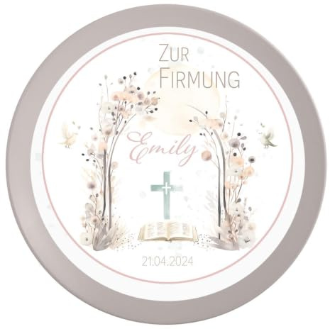 Tortenaufleger Firmung Blüten #1 Name & Datum (20cm)