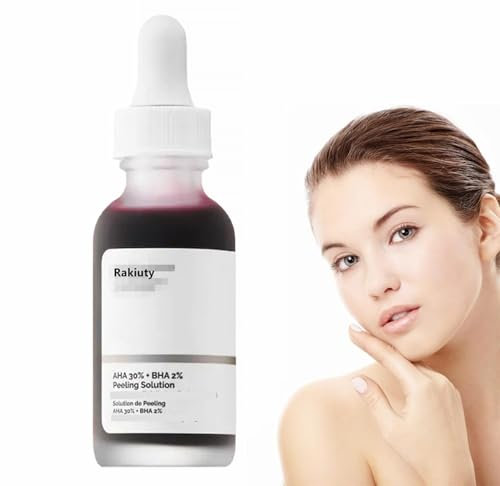 Soluzione Peel viso con AHA 30% + BHA 2%,Siero Facciale Esfoliante,Soluzione Esfoliante,Combatte le Imperfezioni Riduce la Congestione dei Pori e Delle linee Sottili
