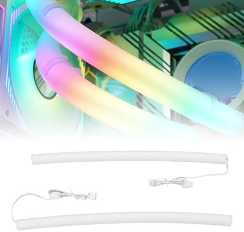 Manga de Tubo ARGB, Chaleco de Tubo de Radiador de Refrigeración por Agua Programable Multicolor, Funda de Tubo de Enfriadores de Agua Panorámicos de 360 ​​Grados para CPU GPU