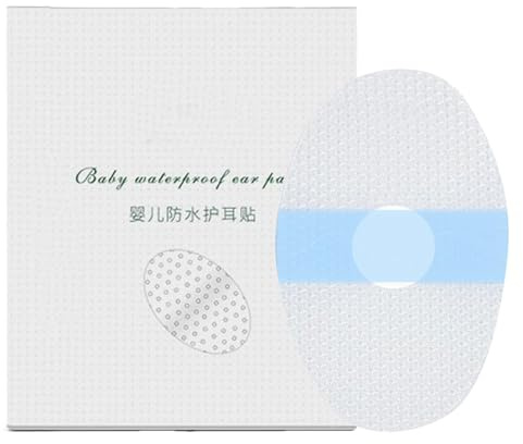 Protezione per le orecchie impermeabile per bambini, nastro per le orecchie per bambini che nuotano,Protezione per le orecchie da doccia - 10 adesivi per orecchie in gel di silicone, materiale imperme